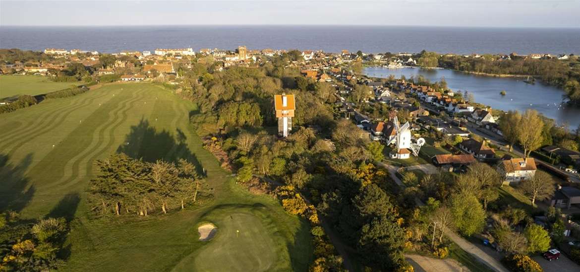 Drone footage of Thorpeness Golf Club and Hotel
